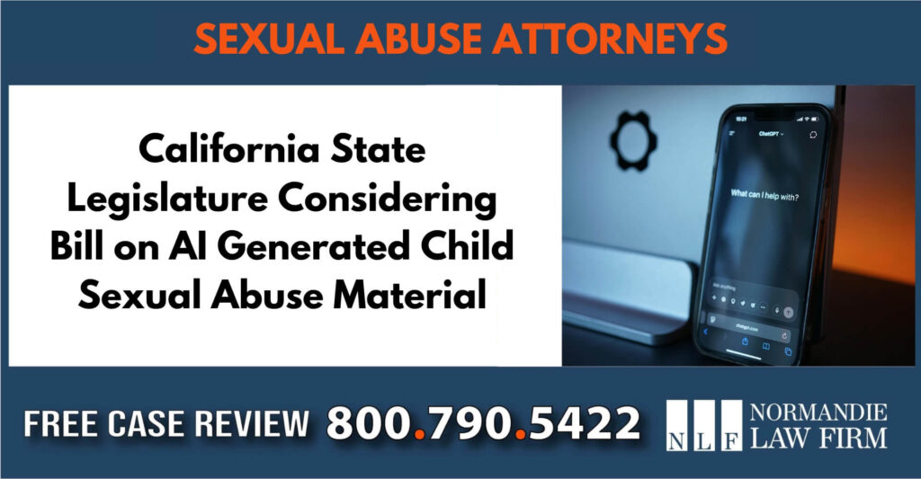 California State Legislature Considering Bill on AI Generated Child Sexual Abuse Material sue liable lawyer attorney