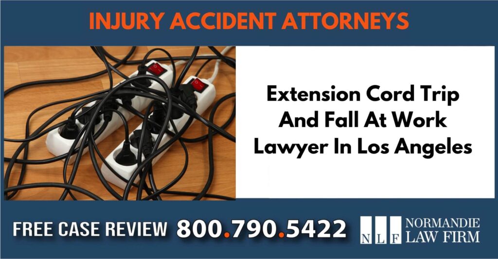 Extension Cord Trip And Fall At Work Lawyer In Los Angeles liability incident sue attorney compensation lawsuit lawyer