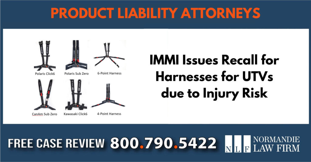 IMMI Issues recall for harness for UTx due to injury risk lawyer attorney compensation
