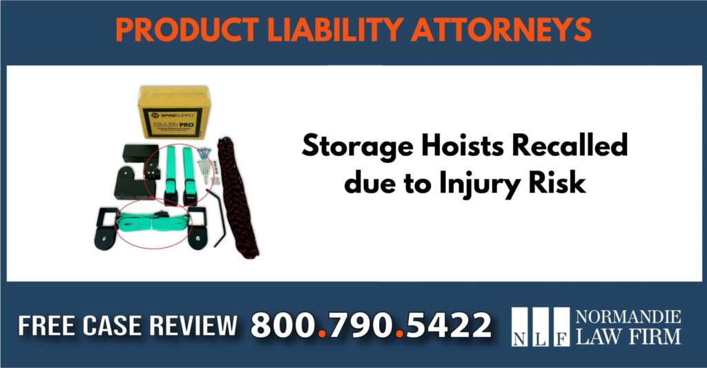 Storage Hoists Recalled due to Injury Risk sue liable incident compensation lawyer attorney