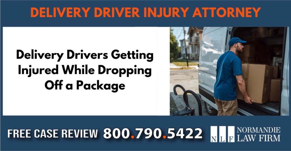 Delivery Drivers Getting Injured While Dropping Off a Package sue liable incident compensation lawyer attorney