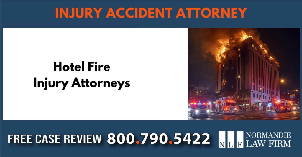 Hotel Fire Injury Attorneys sue liable incident compensation liable incident sue lawyer