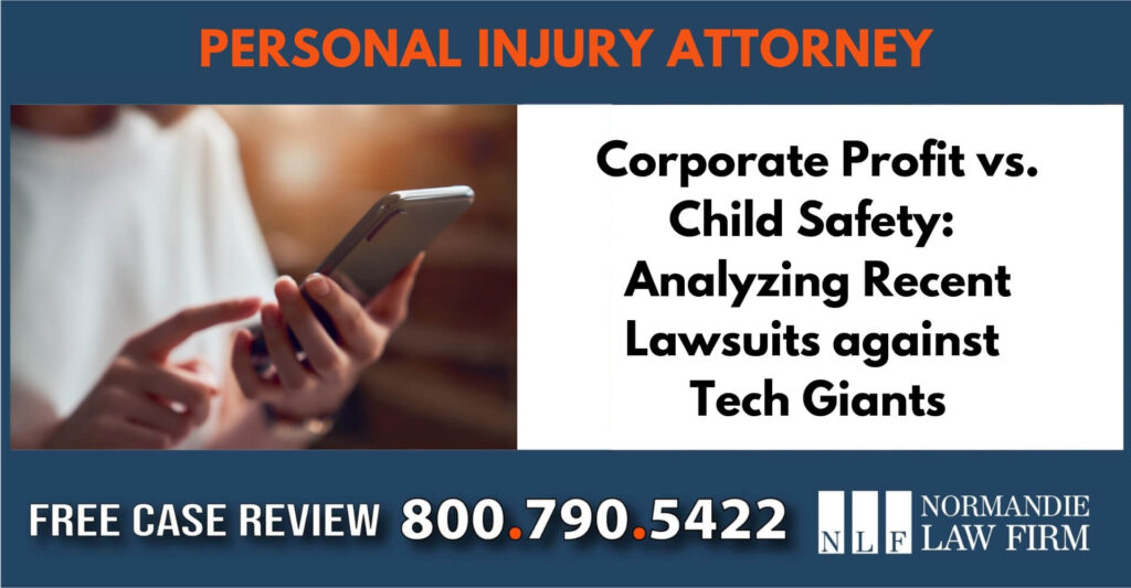 corporate profit vs child safety analyzing recent lawsuits against tech giants lawyer attorney compensation incident