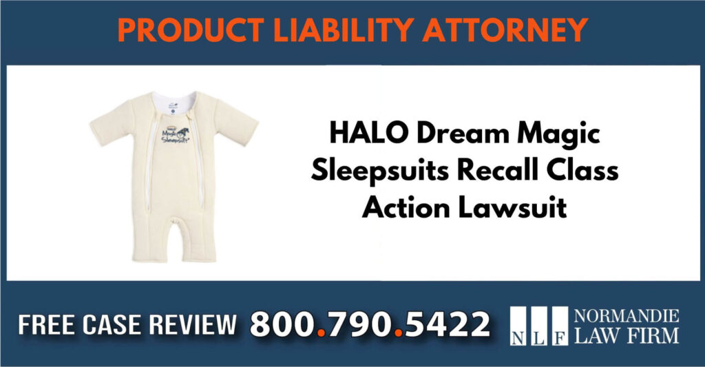 HALO Dream Magic Sleepsuits Recall Class Action Lawsuit sue liable incident compensation lawyer