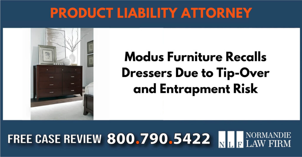 Modus Furniture Recalls Dressers tip over lawyer attorney sue compensation