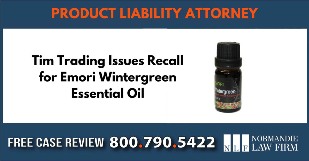 Tim Trading Issues Recall for Emori Wintergreen lawyer attorney sue compensation liability